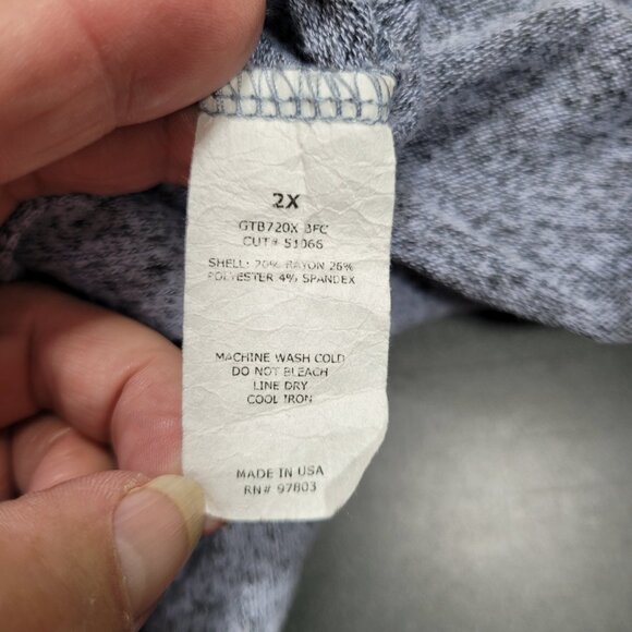 Green Envelope Los Angeles Women's 2X Blue Zip-Front Top โ Rayon Blend, Made USA - Picture 7 of 7